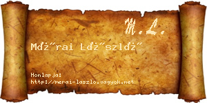 Mérai László névjegykártya